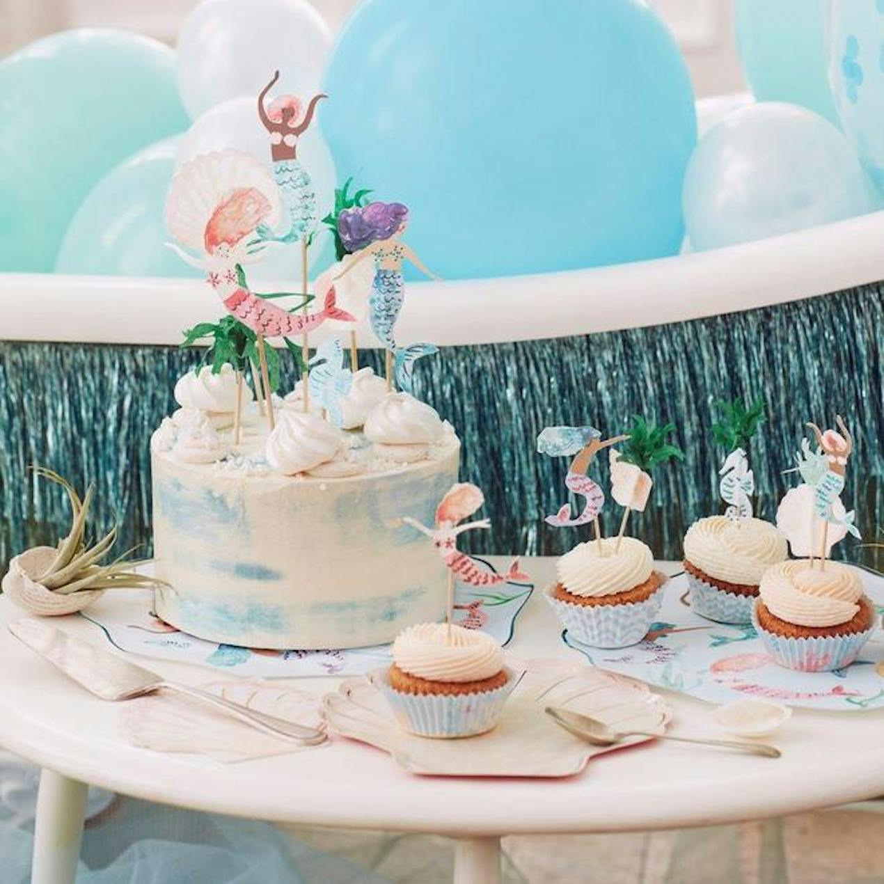 Mermaid cake toppers