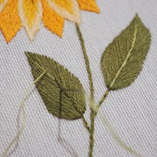Sunflower embroidery step 8