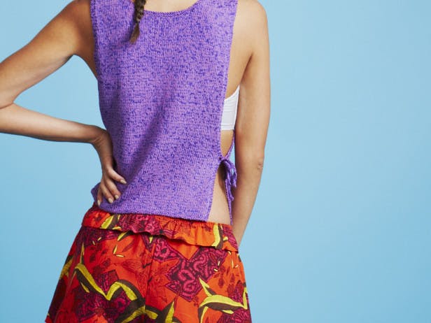 Vacation Vest Top - Free Knitting Pattern For Women in Paintbox Yarns Metallic DK