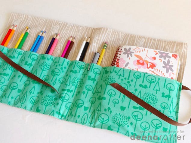 handmade pencil and notebook case