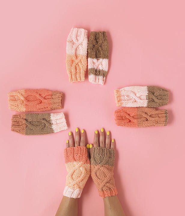 The Essential Knitted Wristwarmers in Paintbox Yarns Chunky Pots