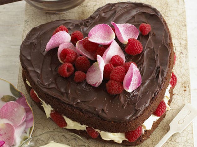 Chocolate heart birthday cake