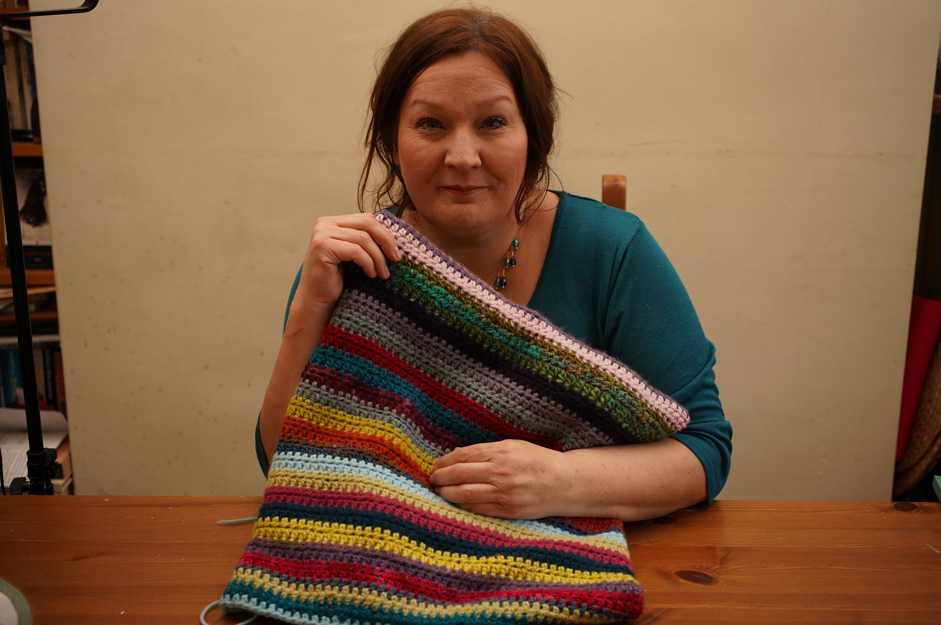 How to crochet a striped afghan blanket for beginners