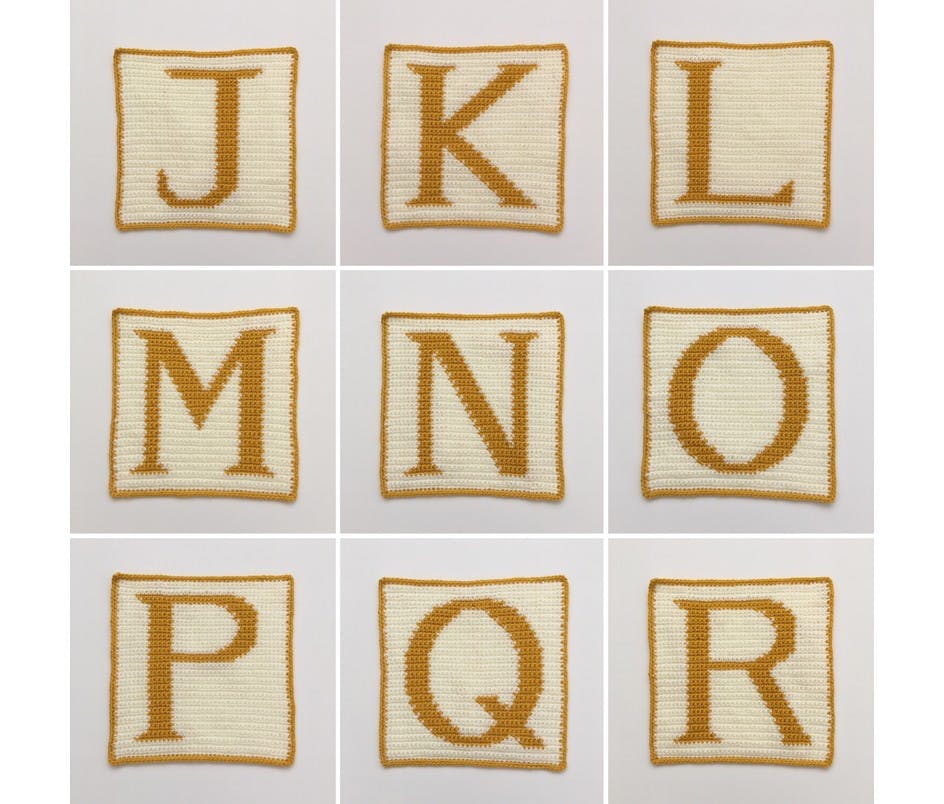 Learn how to crochet intarsia Alphabet Cushions with Chloe Bailey