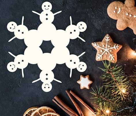 Snowman snowflake by Paper Snowflake Art
