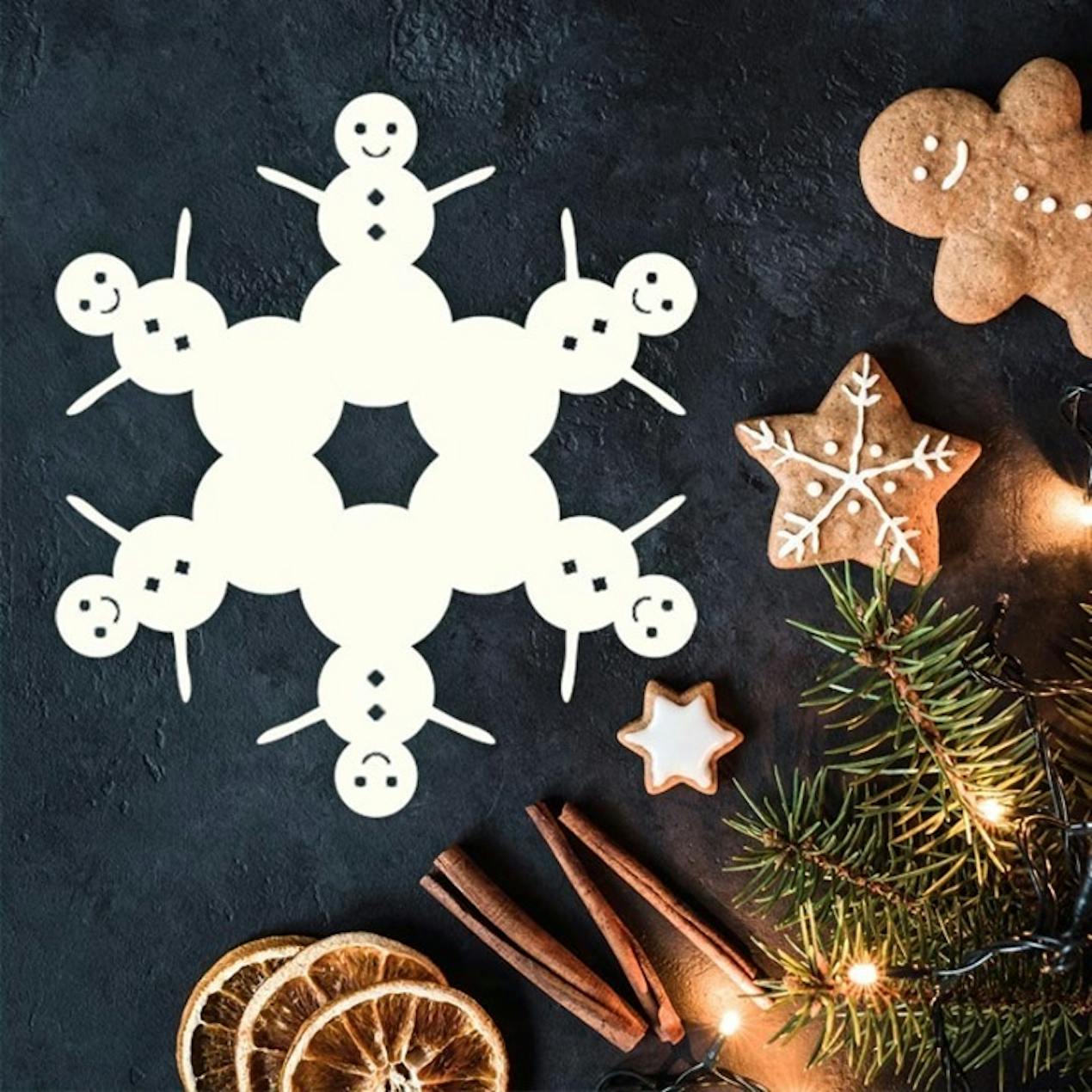 Snowman snowflake by Paper Snowflake Art