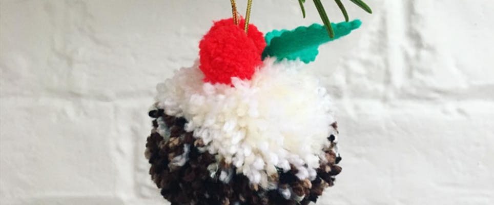 Pompom Christmas pudding tutorial