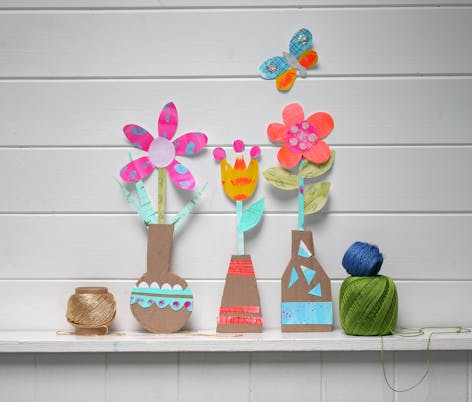 handmade cut out paper flowers for kids