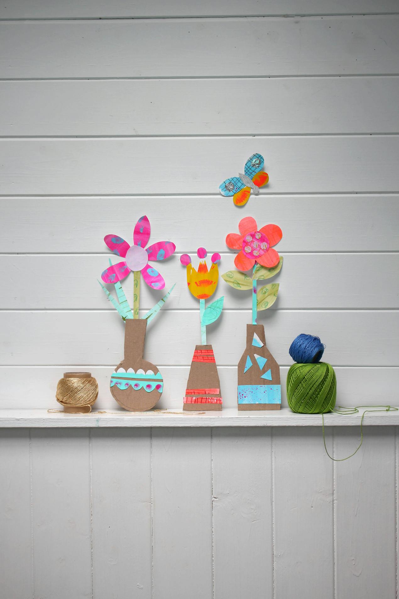 handmade cut out paper flowers for kids