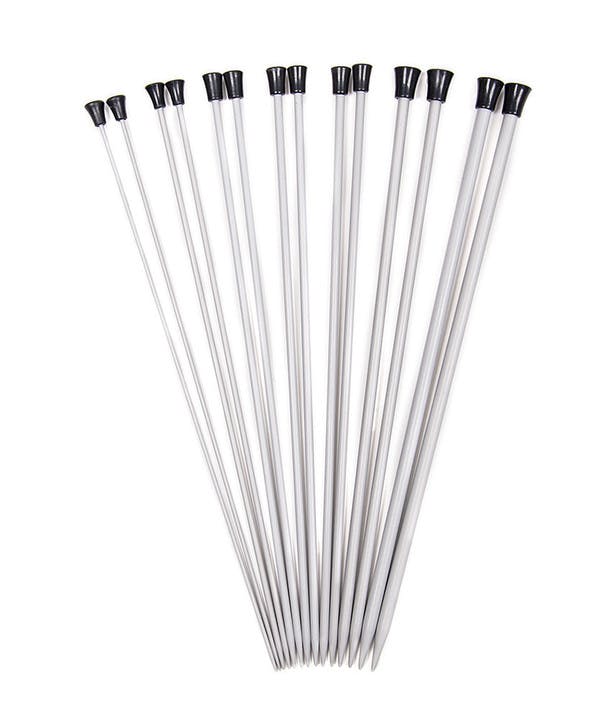 KnitPro Basix Aluminium Single Point Needles 25cm (1 Pair)