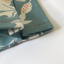 Close up of folded fabric to create drawstring channel