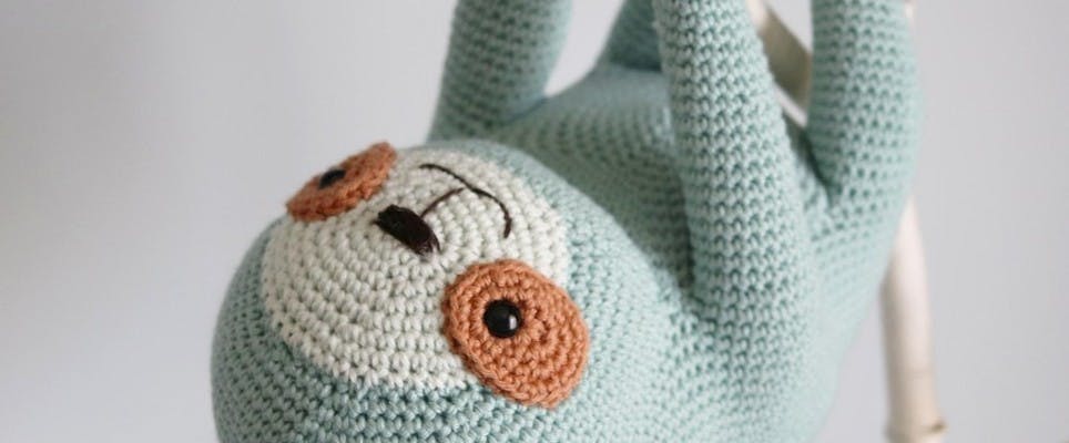 ollie the sloth crochet amigurumi pattern by irene strange