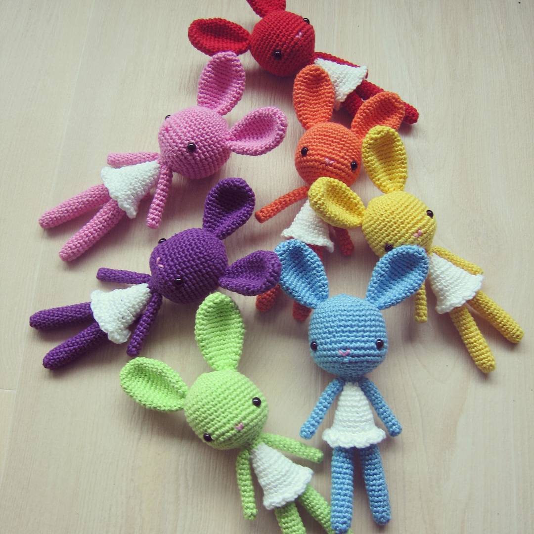 Little Bear Crochet's Rainbow Bunnies