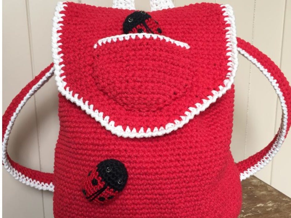 Crochet the cutest ladybird backpack