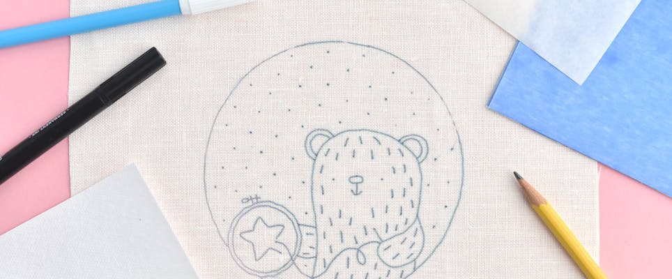 embroidery pattern on fabric
