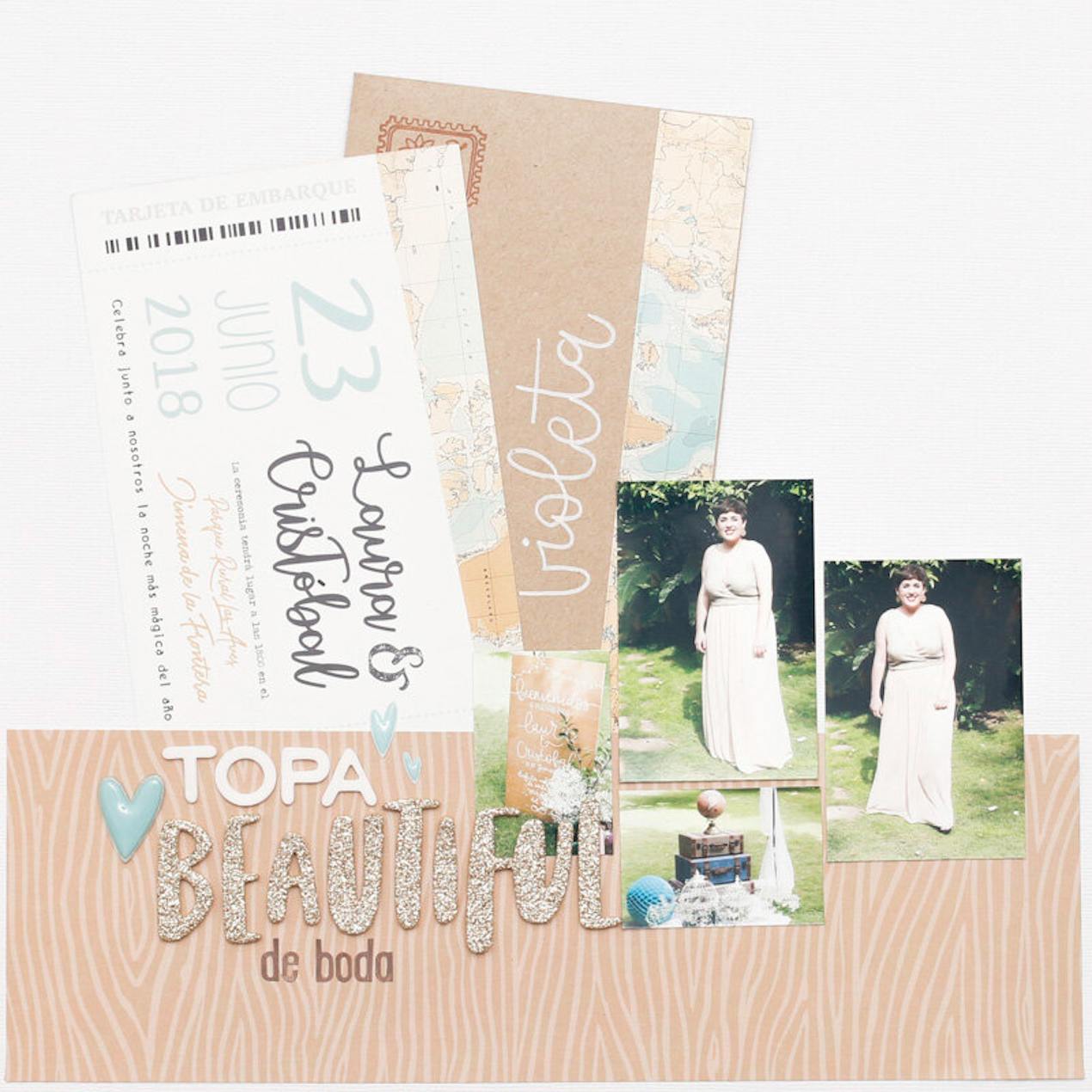Shine wedding scrapbook layout idea