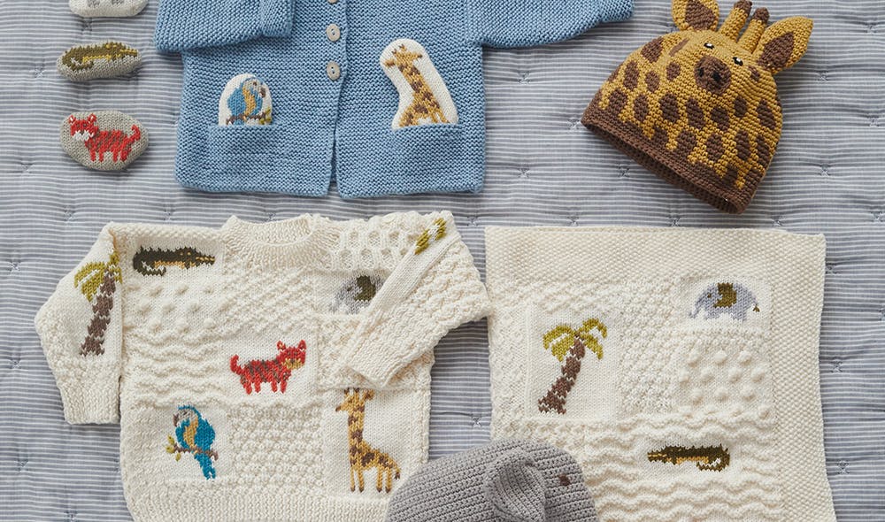 Shop the latest layette set from Debbie Bliss - Animal Magic