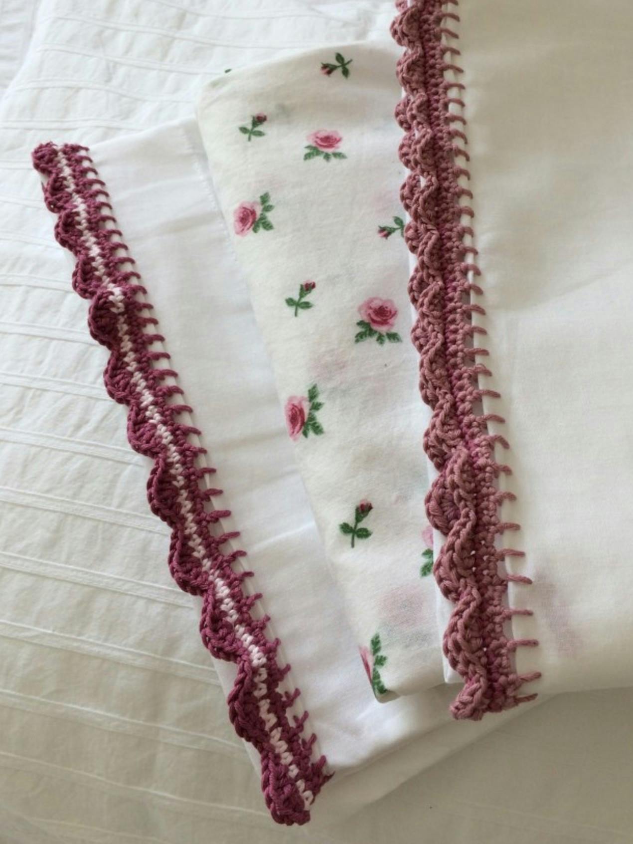 Pillowcase crochet edging