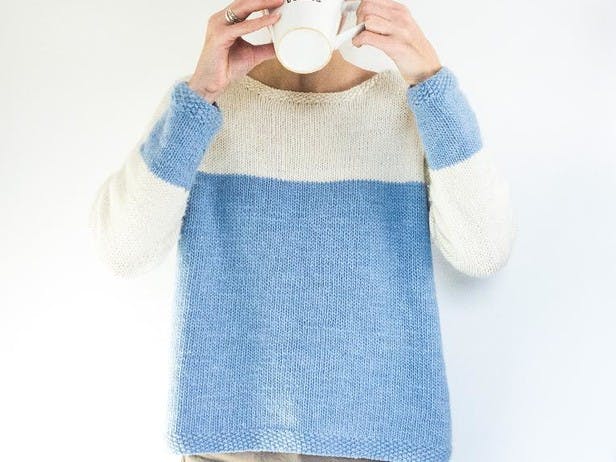 Baby Blue Sweater by Anna Ravenscroft