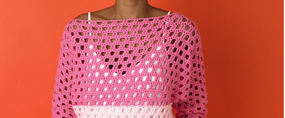 adorable asymmetric top free crochet pattern by paintbox yarns