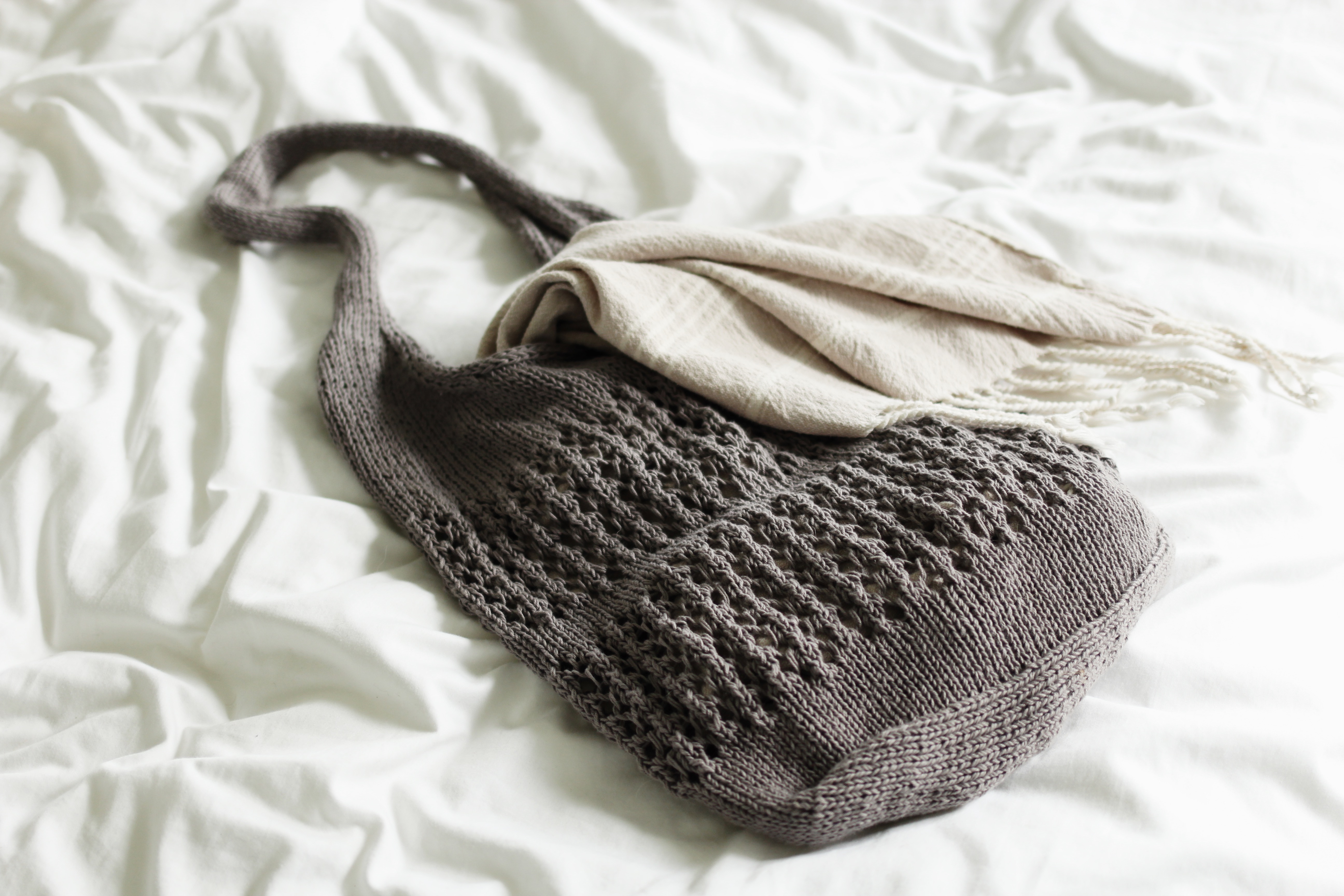 Knitted market bag discount patterns for beginners