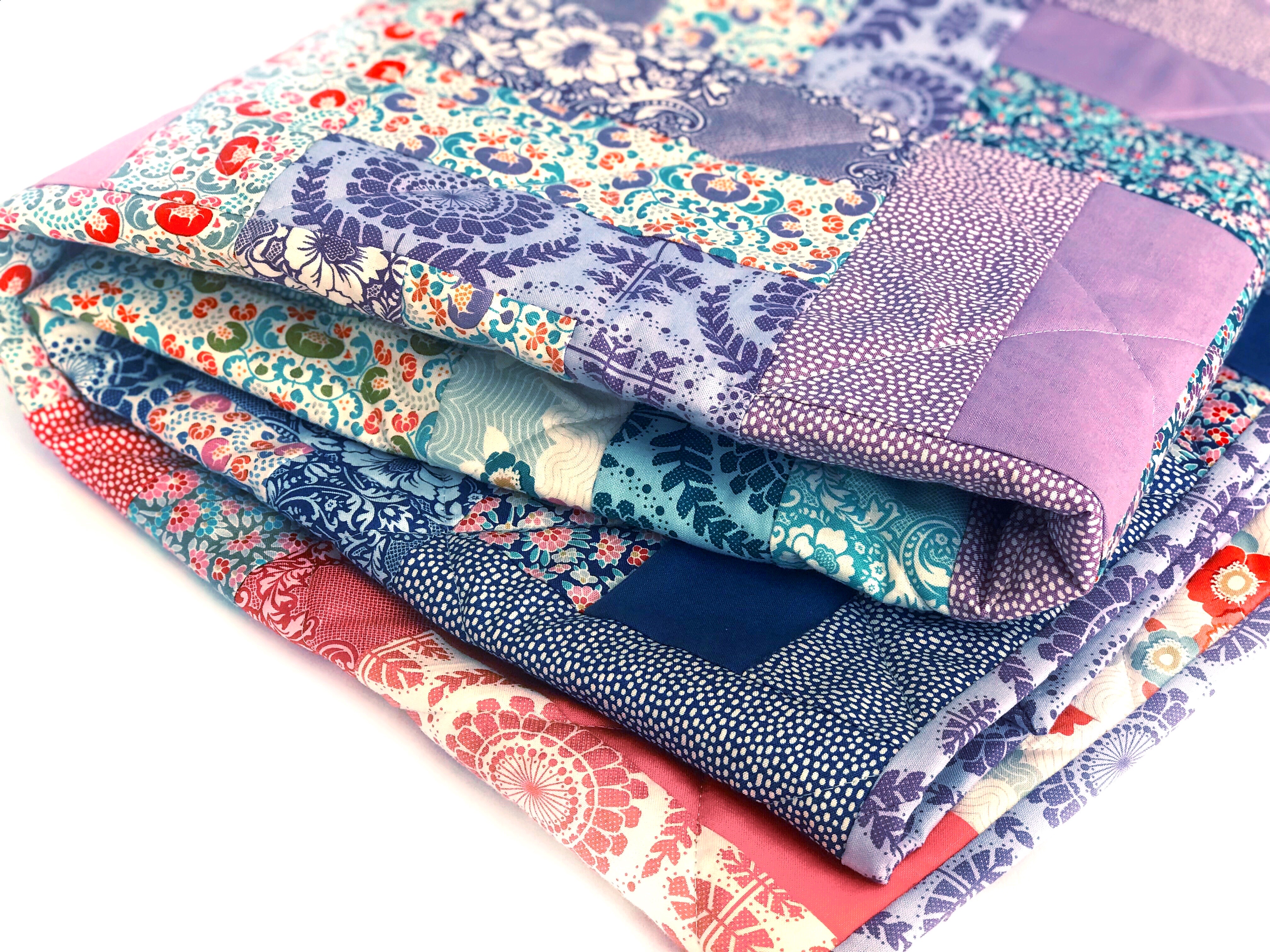 finished rail fence baby quilt for beginners