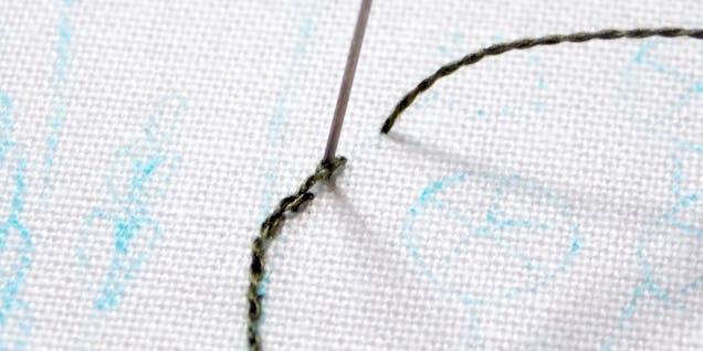Photo: How to split a stitch from above