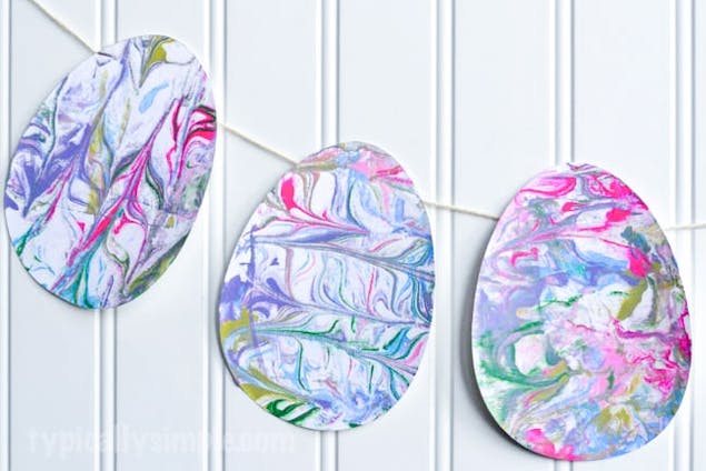 Marbled paper Easter eggs by Typically Simple