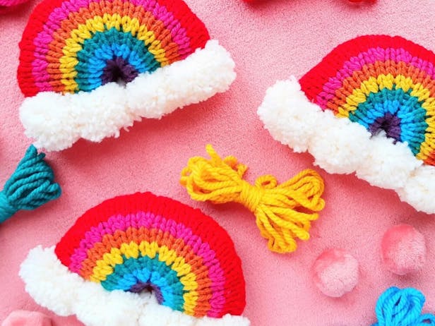 Brighten Your Day Knit Rainbow Stuffie