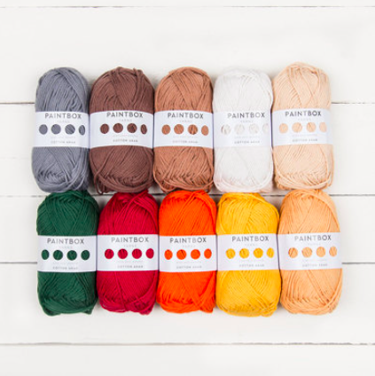 Paintbox Yarns Cotton Aran 10 Ball Colour Pack
