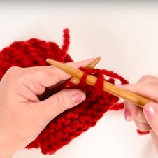 how to garter stitch - complete knit stitch and slip stitch off needle