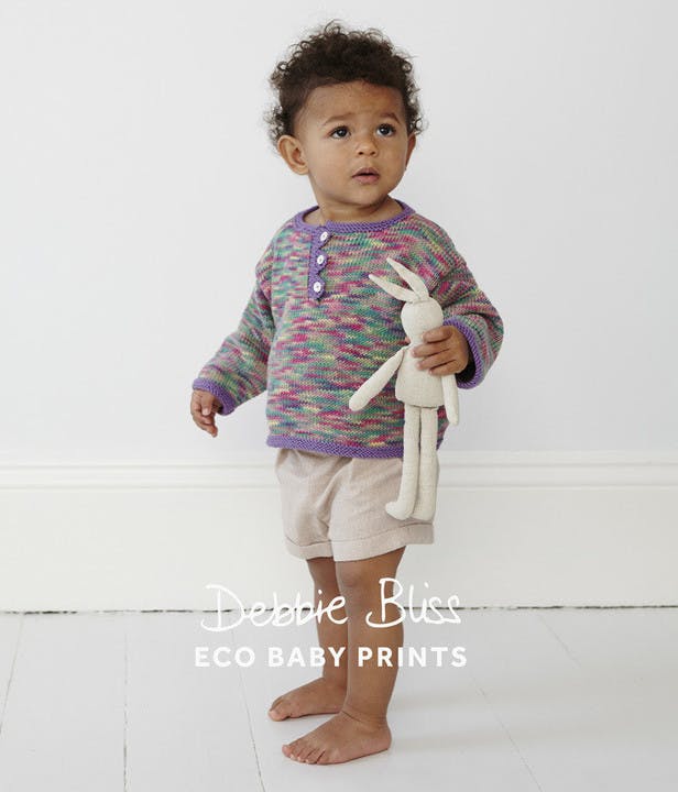 Triangle Edged Top in Debbie Bliss Eco Baby and Eco Baby Prints