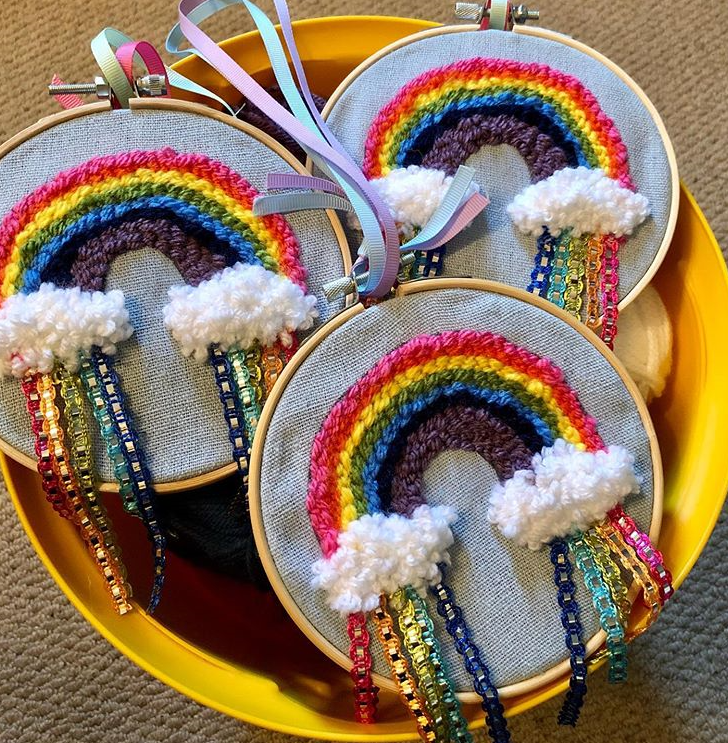 Somewhere over the rainbow punch needle tutorial