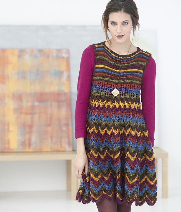 Stripe knitted sleeveless dress