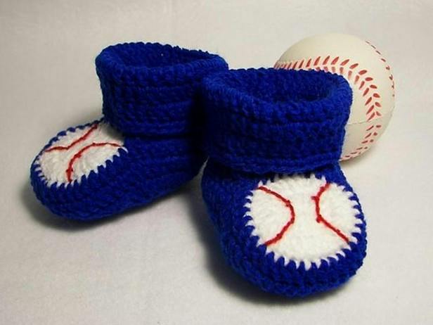Baseball Baby Booties