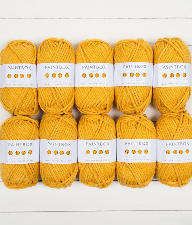 Paintbox Yarns WoolMix Super Chunky 10-ball multipack in Mustard Yellow