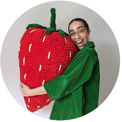 <h1>Crochet a giant strawberry!</h1>