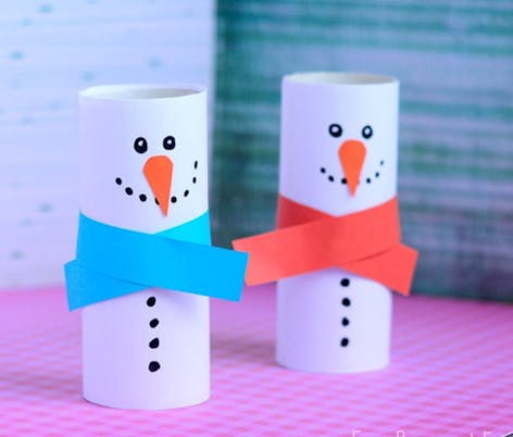 Snowman loo roll Christmas crafts for kids