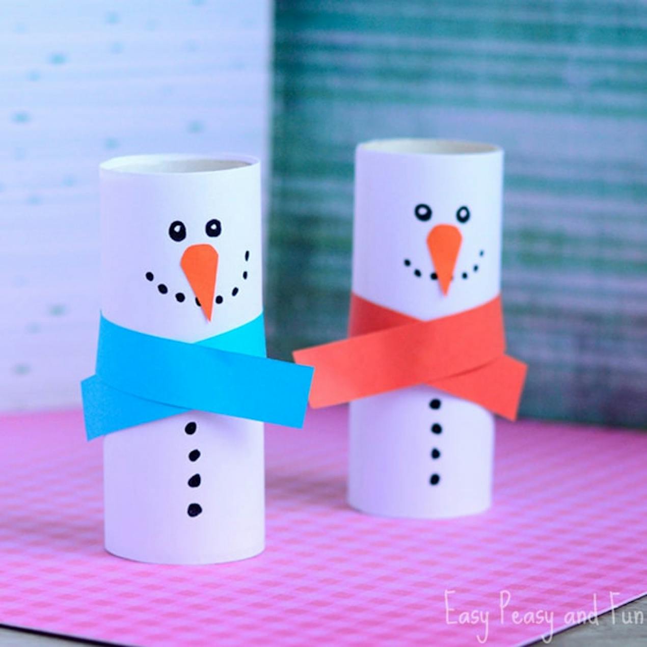 Snowman loo roll Christmas crafts for kids