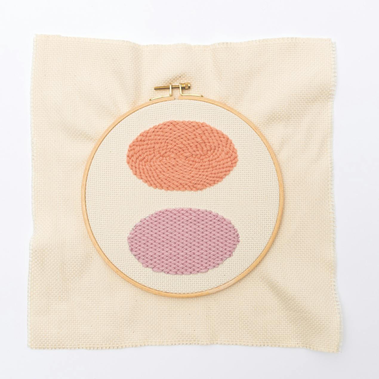 Punch needle satin stitch
