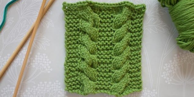 Cable knitting step 18