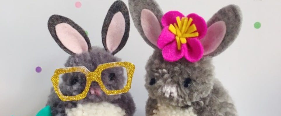 Make playful pom pom bunnies