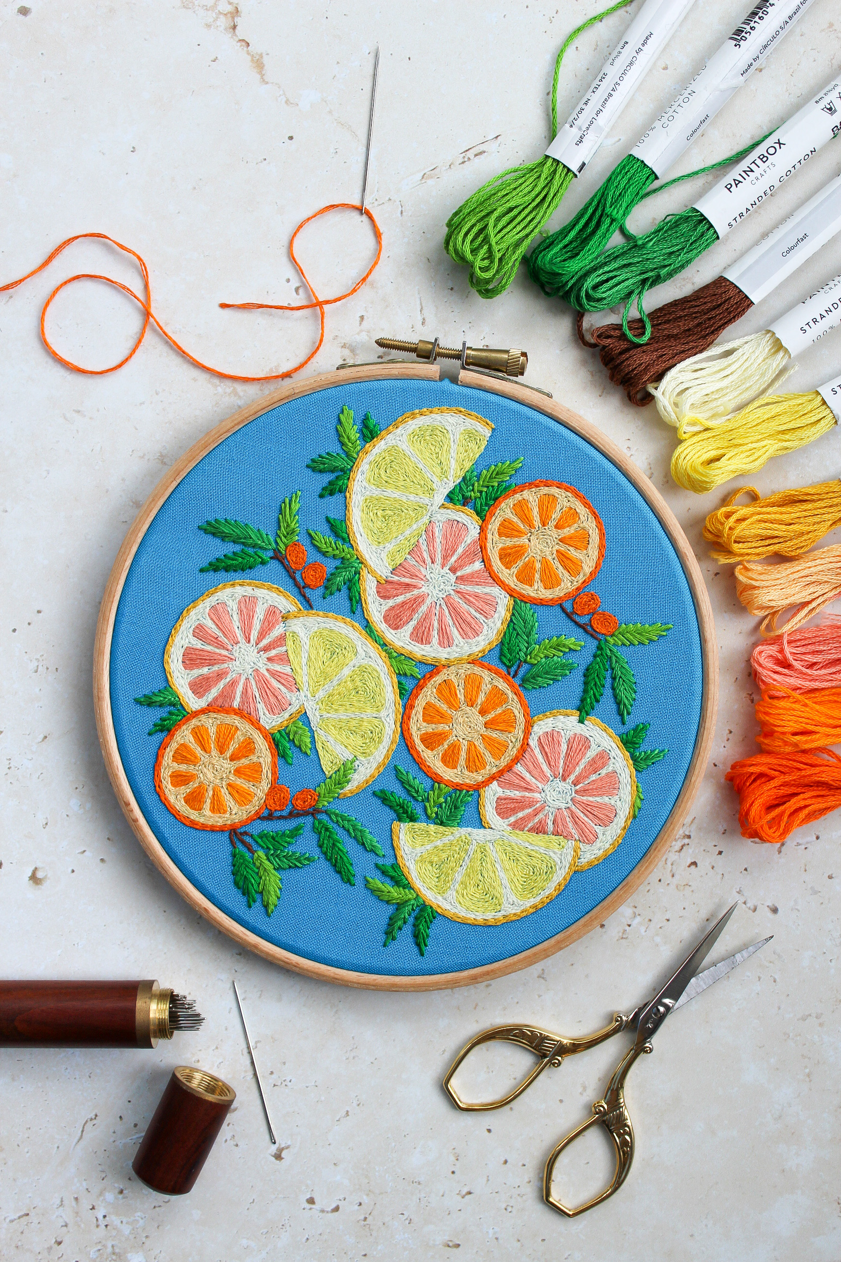 How to create a zesty citrus embroidery