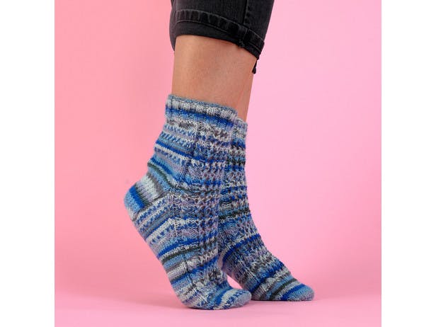 Lunar Lace Socks - Free Knitting Pattern in Paintbox Yarns Socks