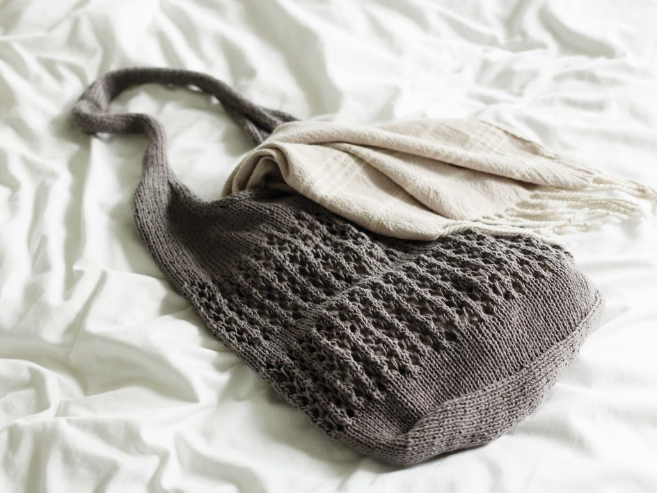 How to knit a market tote bag
