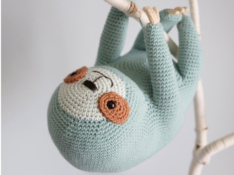 ollie the sloth crochet amigurumi pattern by irene strange