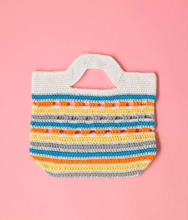 "Summertime Shopper" - Free Bag Crochet Pattern in Paintbox Yarns Cotton DK