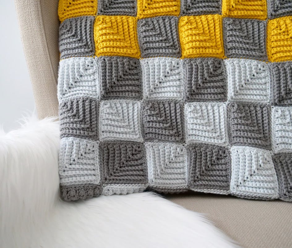 Crochet bHooked's ultra cool checkerboard afghan | LoveCrafts