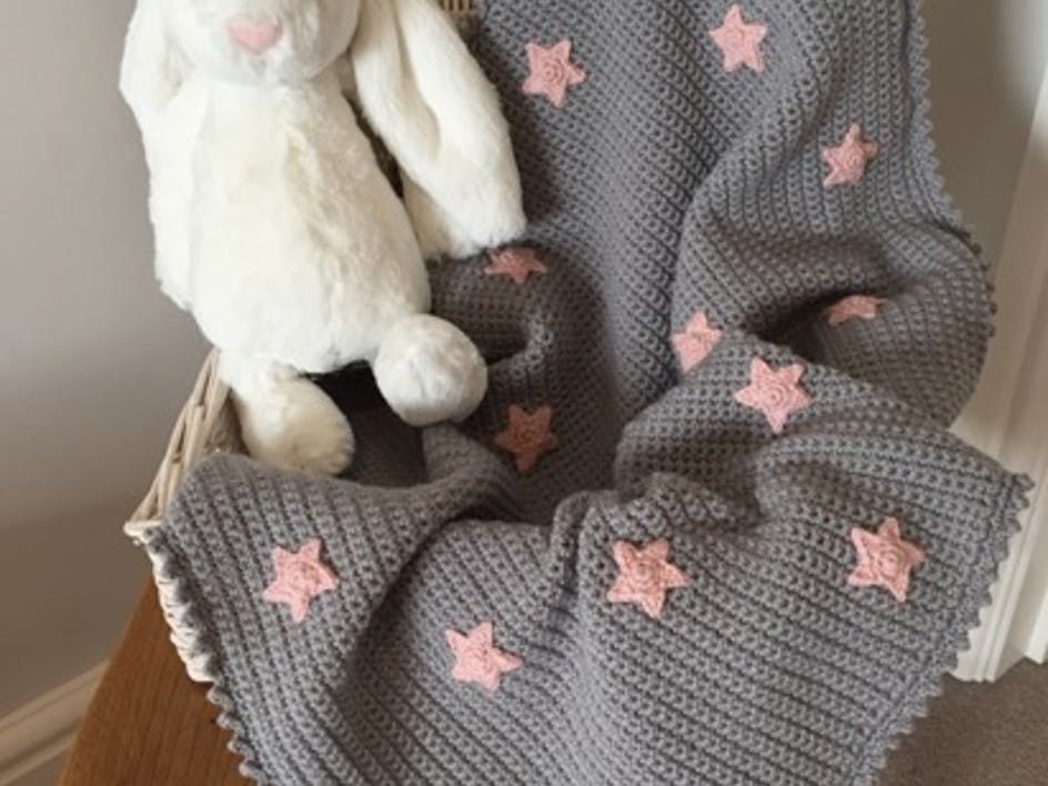 How to crochet an easy baby blanket with stars