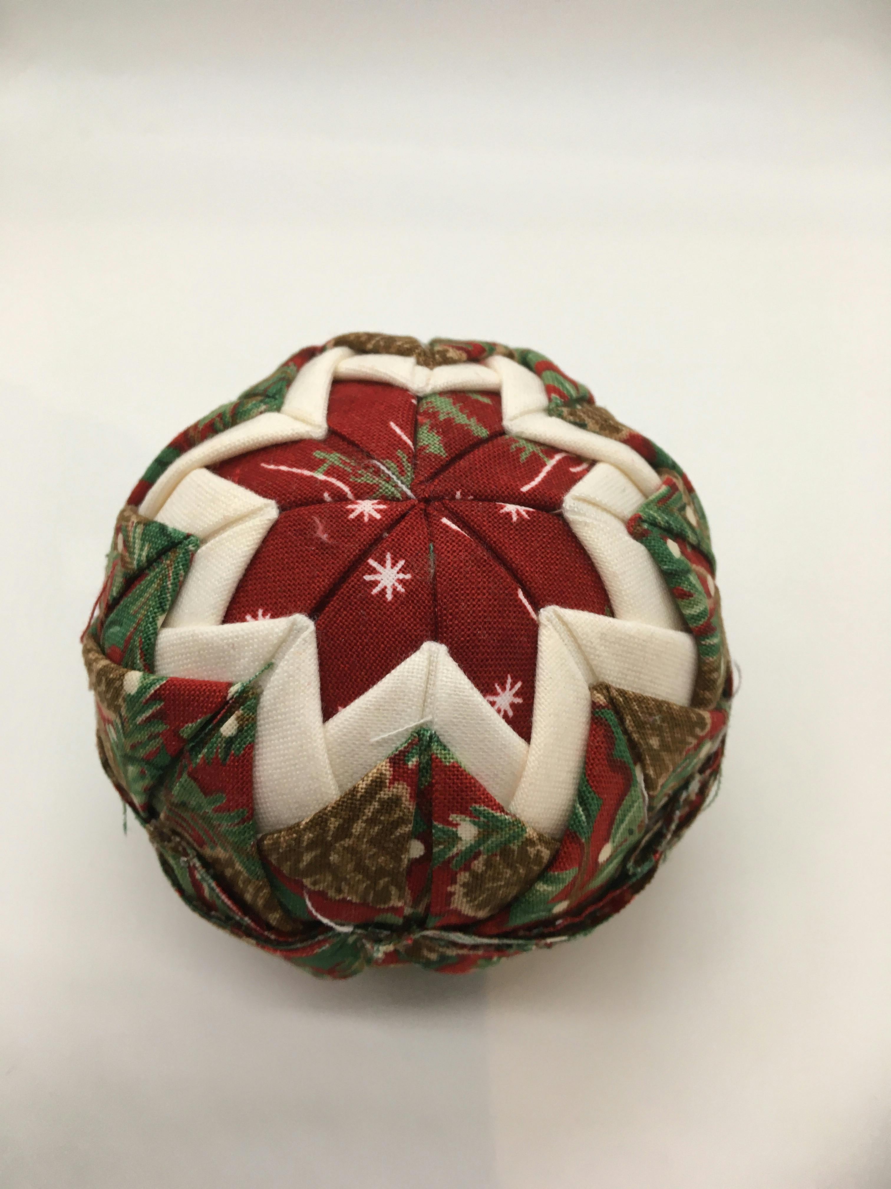 Quilted Christmas ball ornament - free tutorial!  LoveCrafts